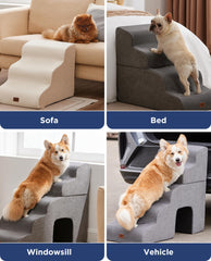 MASSFU non-slip foam dog stairs surface provides grip for pets