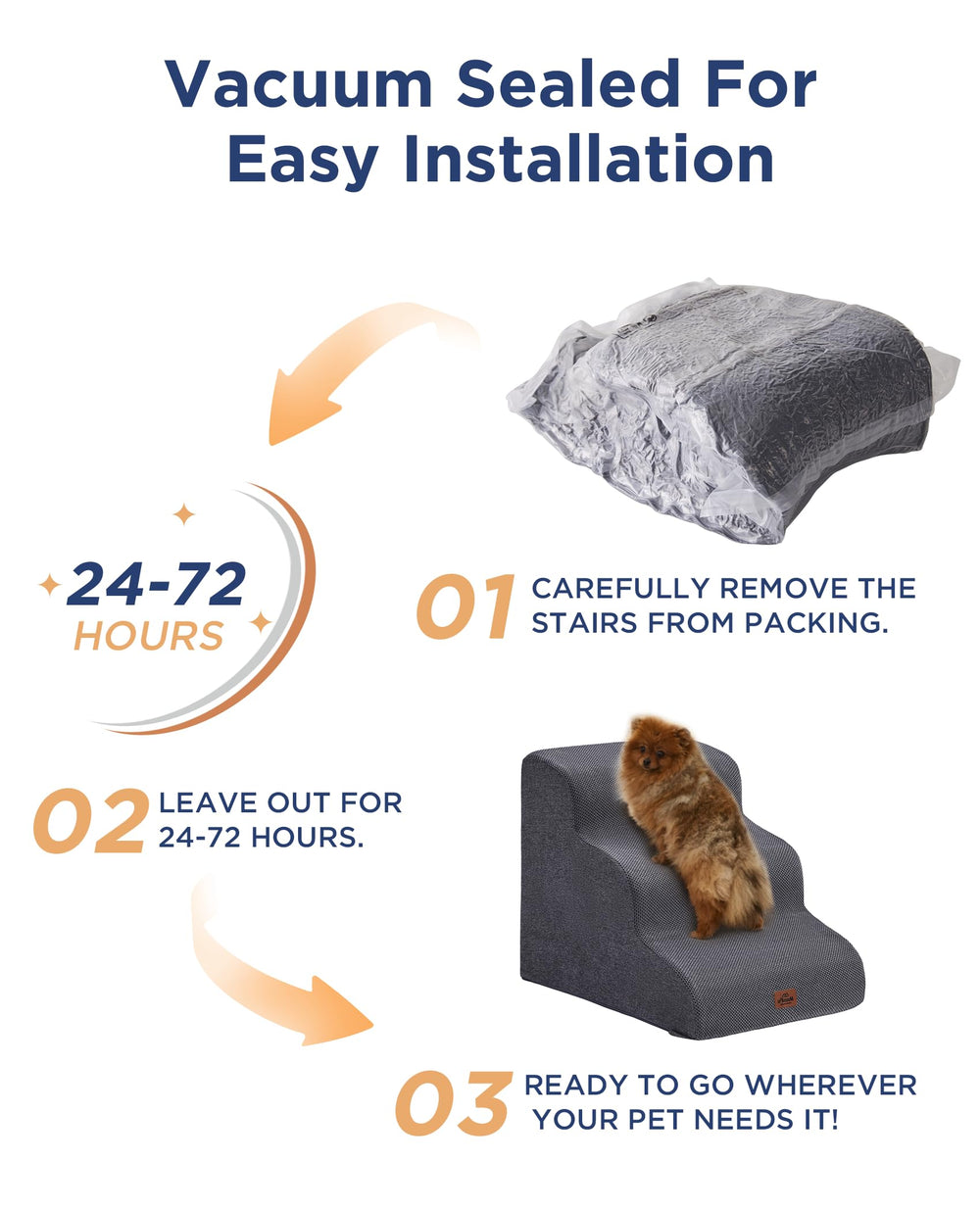MASSFU small dog using curved stairs to climb onto bed