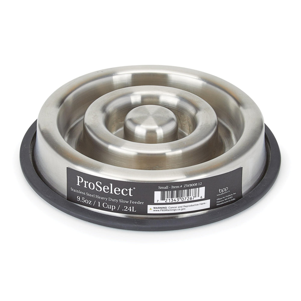 Master Grooming Tools ProSelect slow feeder small, stainless steel, helps control portions during meals.
