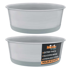 Master Pet Supply 8-cup graphite bowls, two-pack, ideal for larger meals