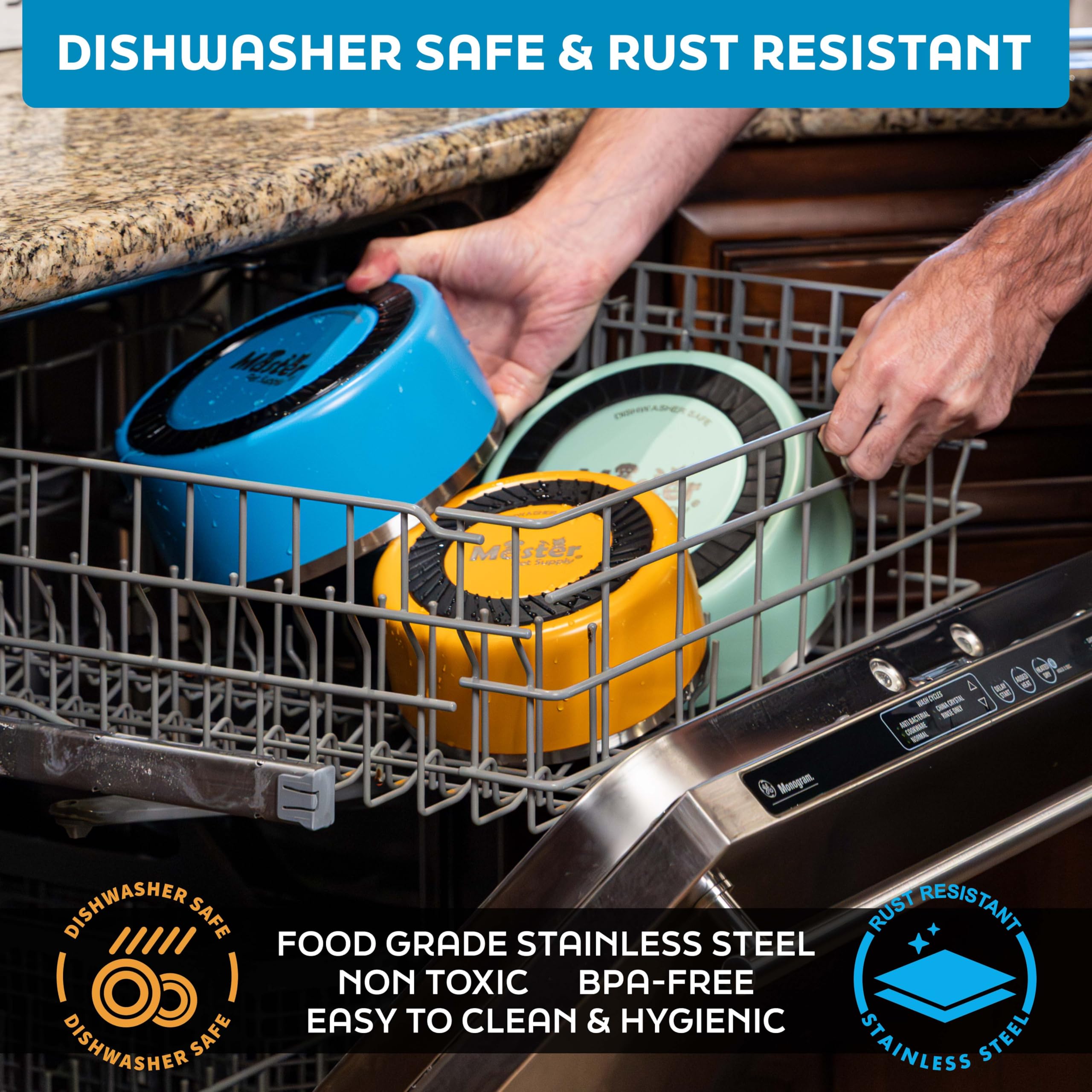 Master Pet Supply outdoor-friendly insulated bowl for cold water on sunny days.