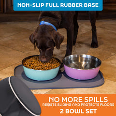 Non-slip rubber base keeps Master Pet Supply bowls steady on any floor