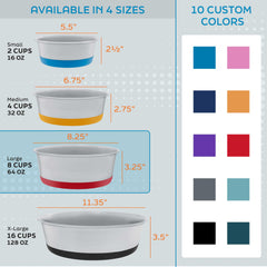 Master Pet Supply graphite stainless steel bowls for dogs, rust-resistant