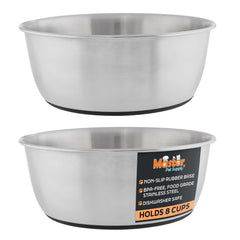 Master Pet Supply stainless steel dog bowls pair for durable daily feeding
