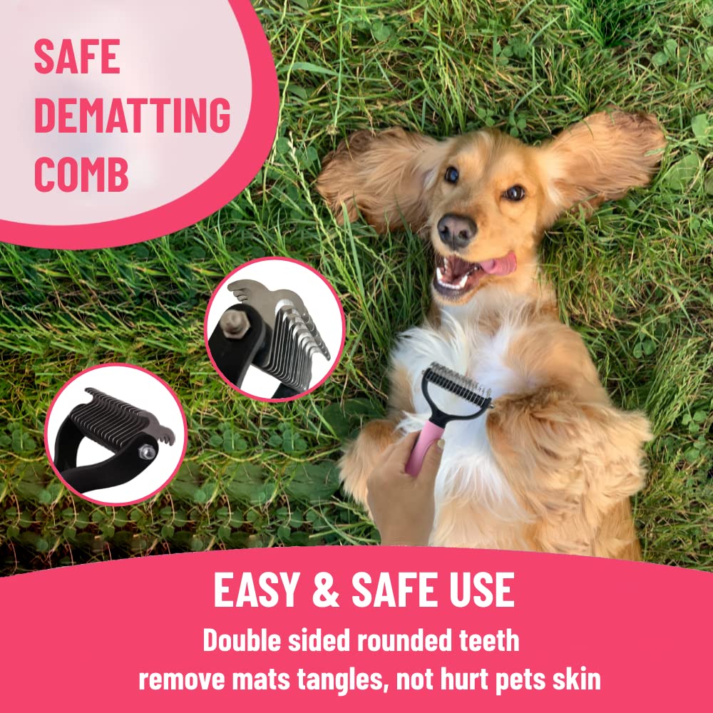 MASTER QUEEN flea comb in pink safely tackle fleas and debris.