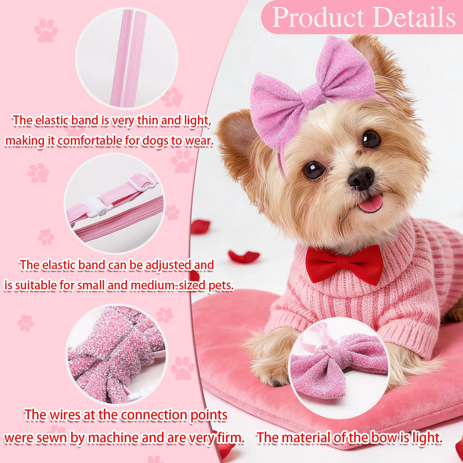 Masue Pets red bow headband for festive looks