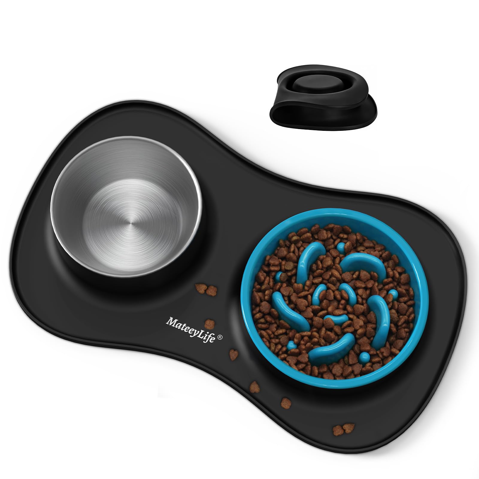 MateeyLife 3-in-1 dog bowl set with slow feeder for calmer meals.