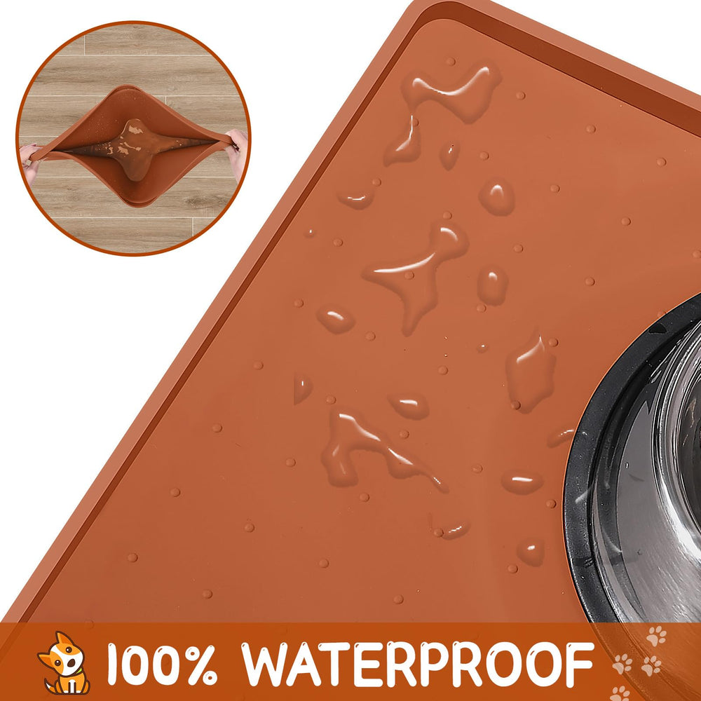 MateeyLife dishwasher-safe pet mat is easy to clean after active mealtimes.