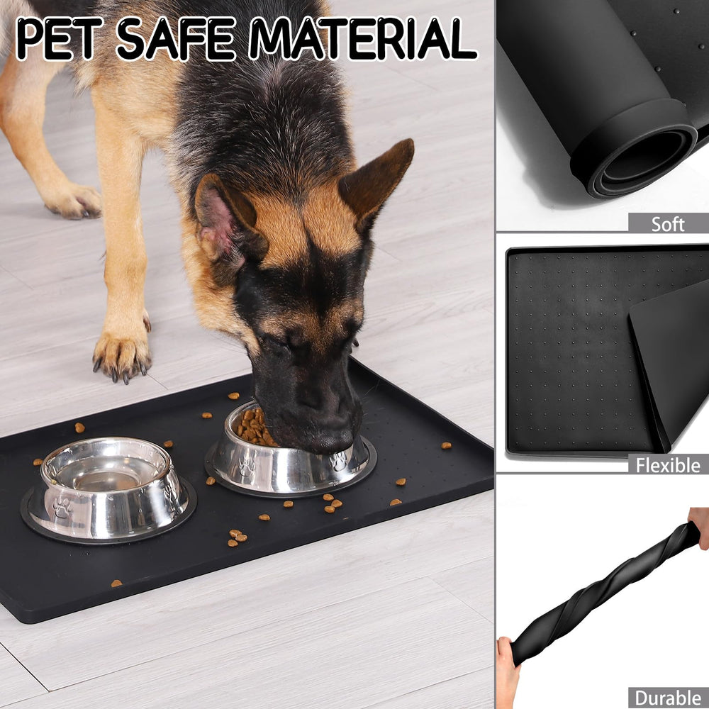 MateeyLife dog water mat prevents messes from sloppy drinking.