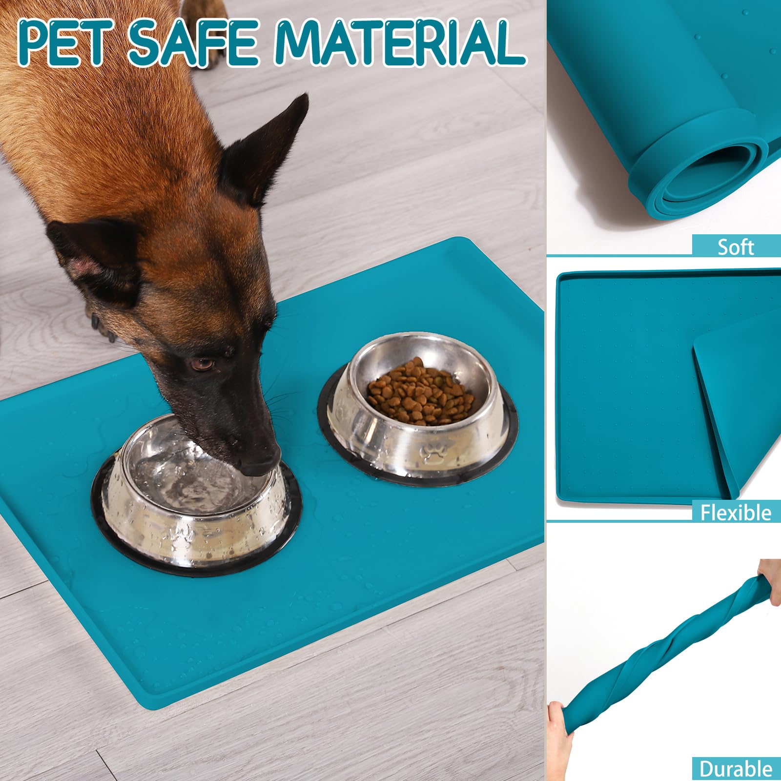 Three sizes and eight colors fit any feeding area