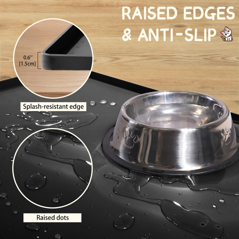 MateeyLife lip-edge feeding mat prevents spills and contains crumbs.