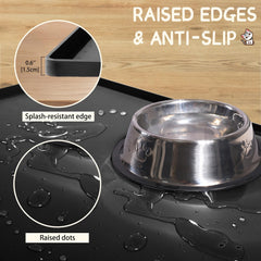 MateeyLife lip-edge feeding mat prevents spills and contains crumbs.