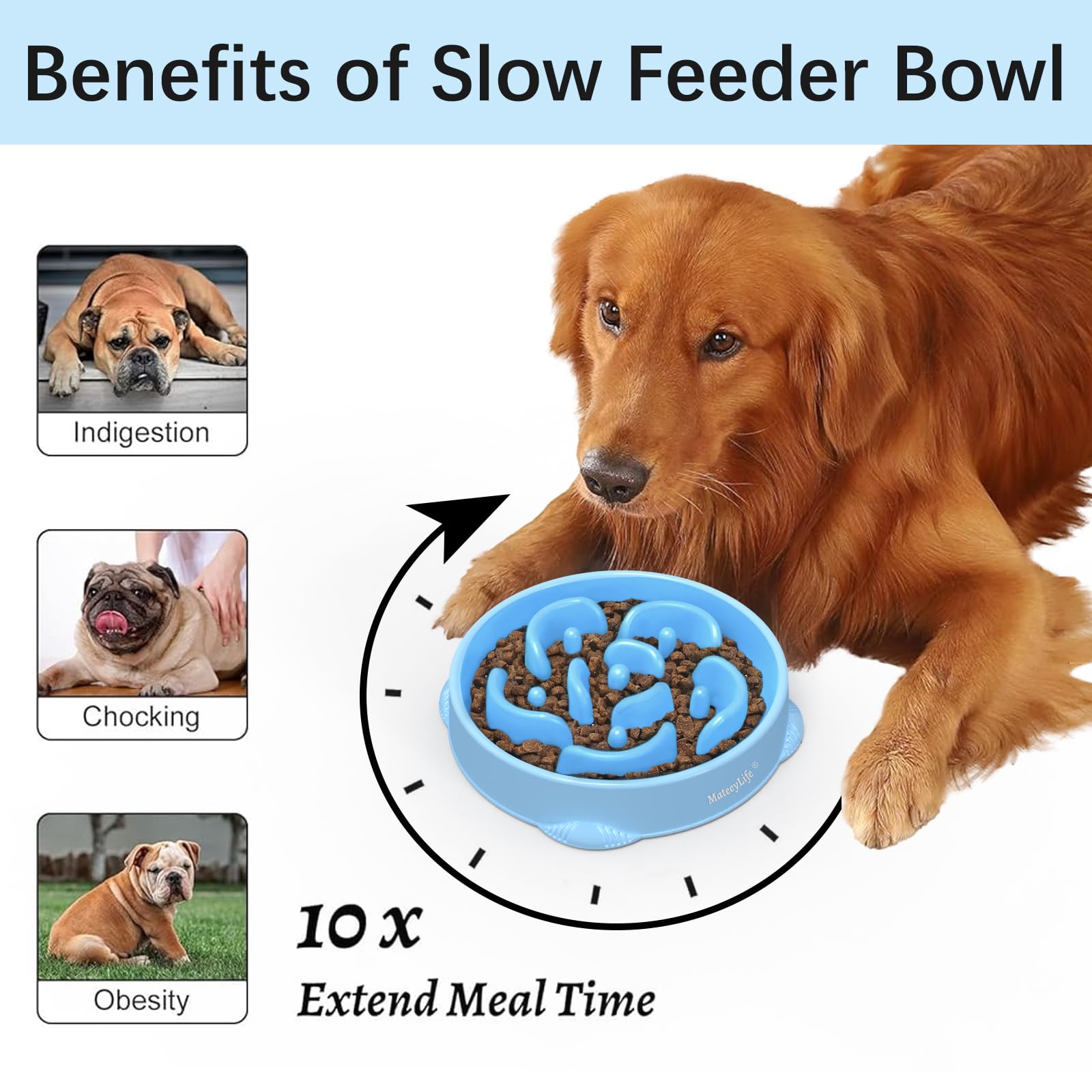 MateeyLife puzzle maze design encourages mindful eating for large breeds.