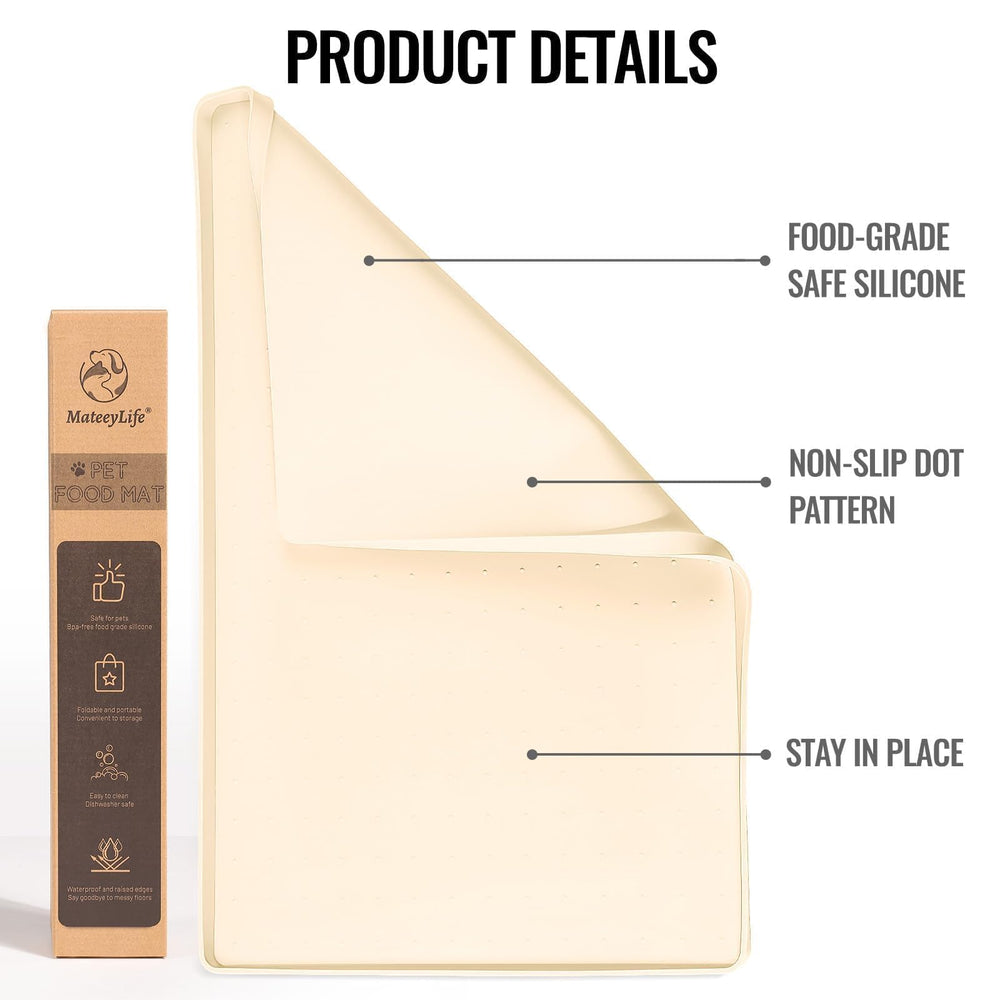 MateeyLife raised-edge mat contains mess in a 24x16 inch area.