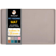 MateeyLife silicone cat-dog food mat with lip-edge helps contain spills during mealtime