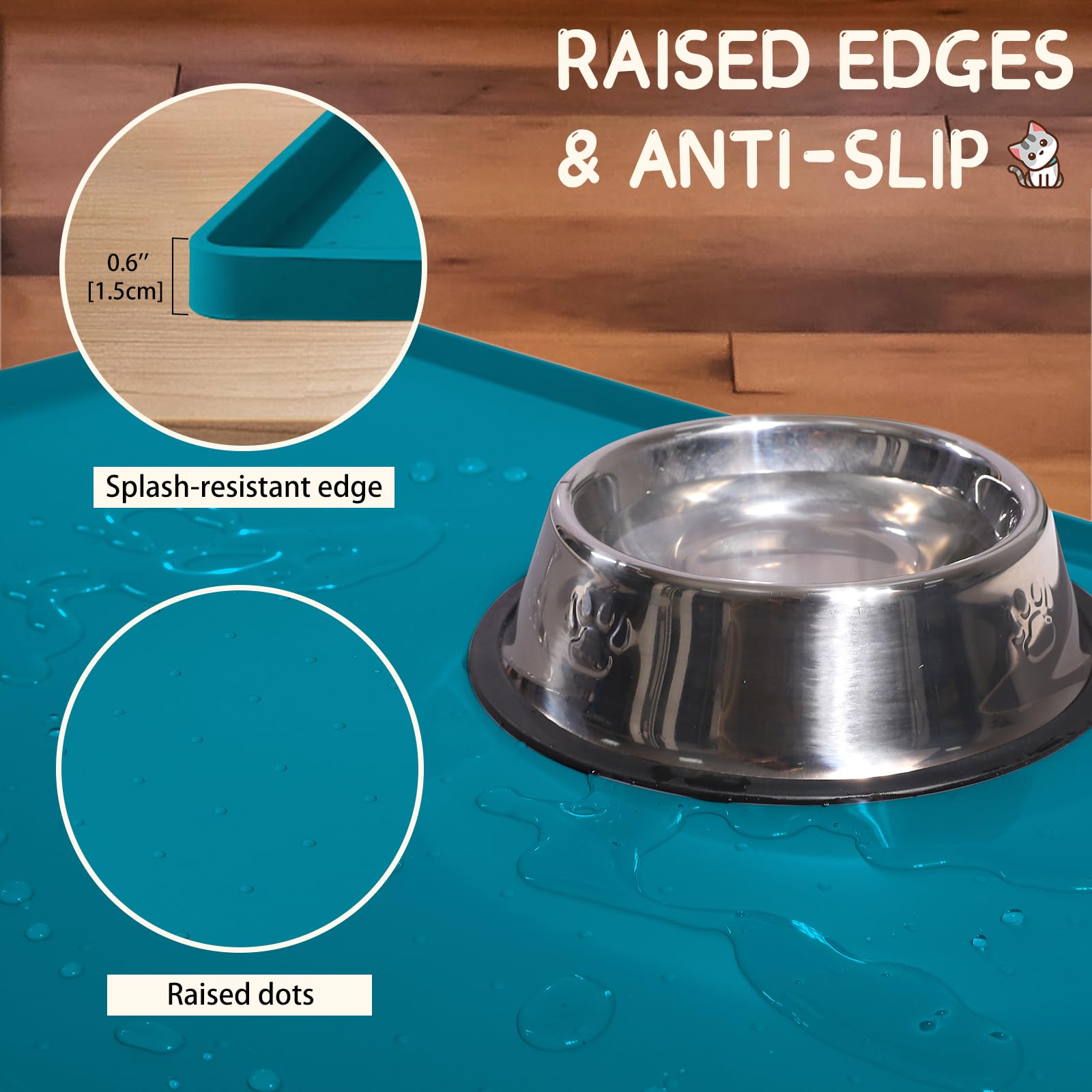 MateeyLife anti-slip surface keeps bowls steady during meals.