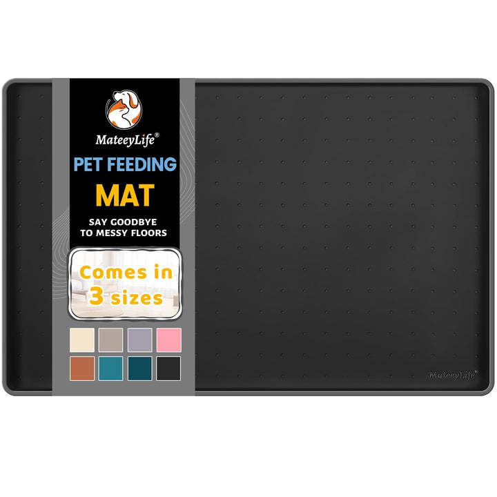 MateeyLife silicone cat and dog food mat for floors protects against spills.
