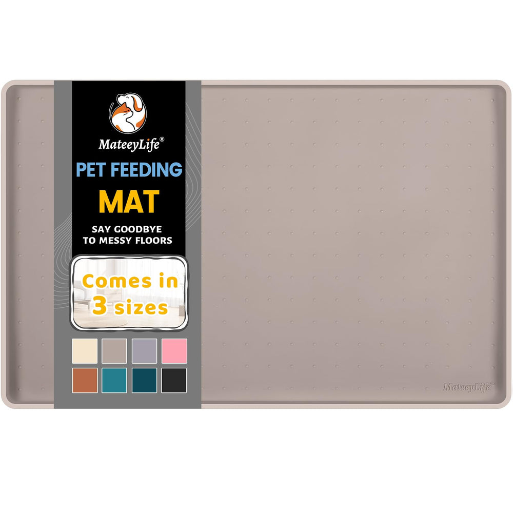 MateeyLife silicone cat and dog food mat, waterproof and floor-protecting.