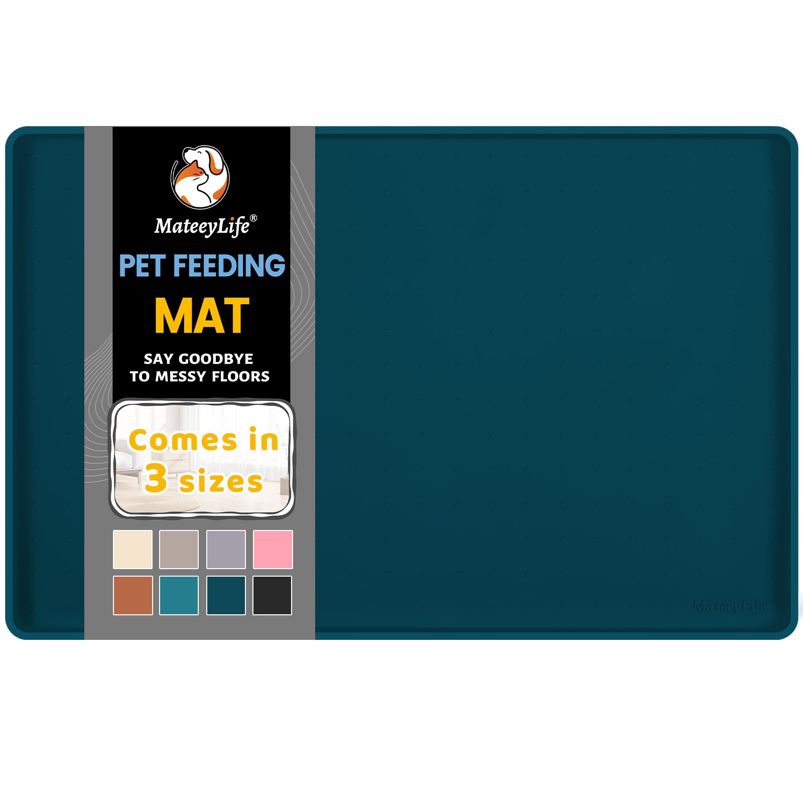 MateeyLife silicone water-proof mat for dog bowls during meals