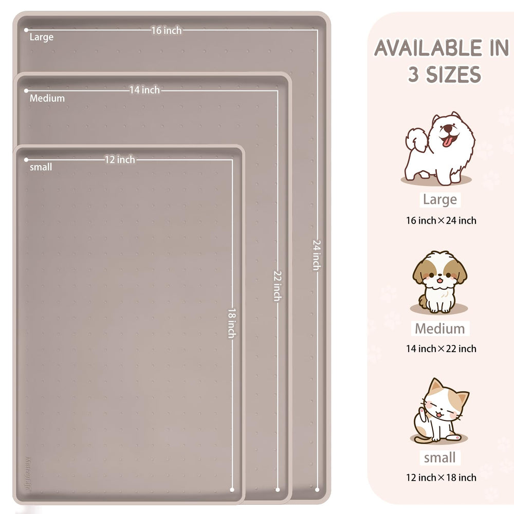 MateeyLife silicone dog feeding mat anti-slip surface keeps bowls steady and centered