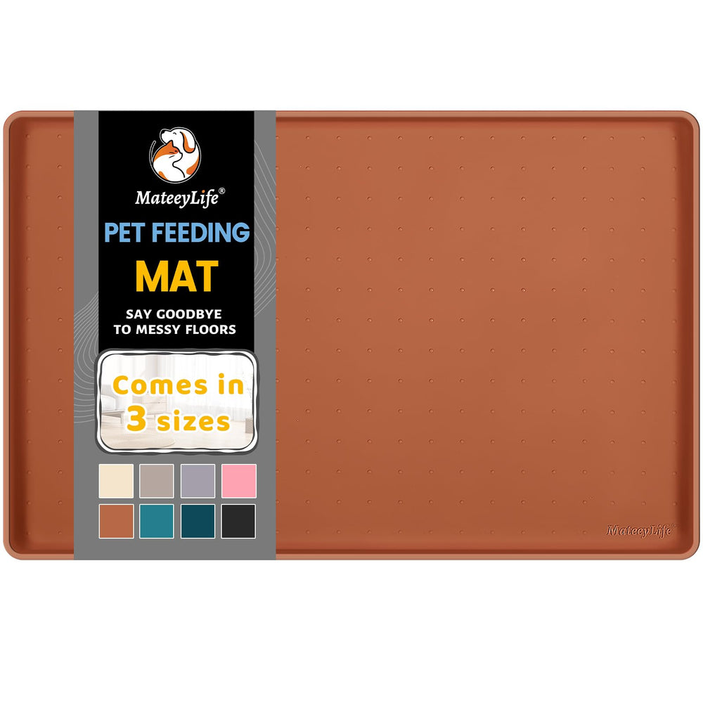 MateeyLife silicone pet food mat, rollable for travel and easy setup