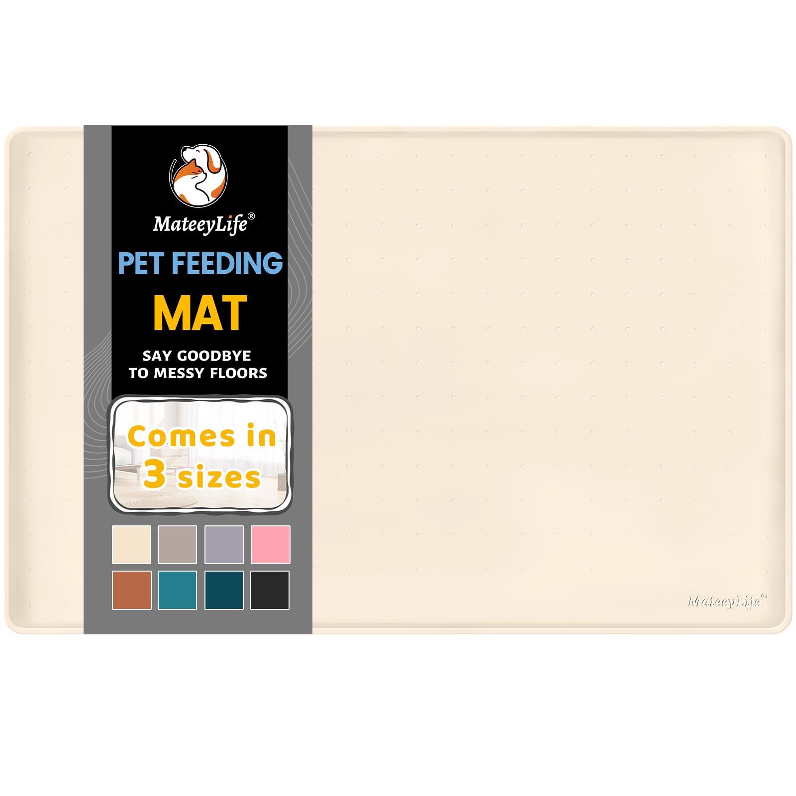MateeyLife travel-friendly silicone mat with roll-up design to prevent spills.