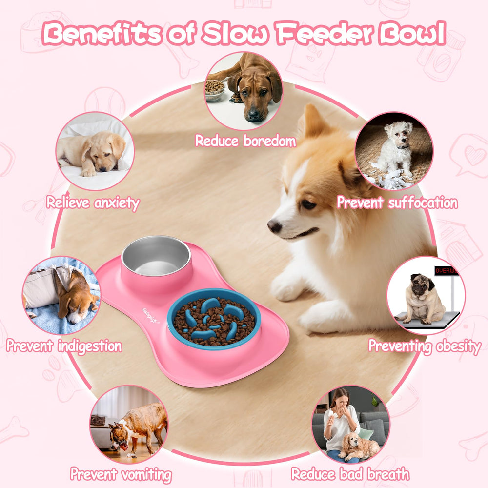 MateeyLife slow-feeder bowl with maze pattern for controlled eating