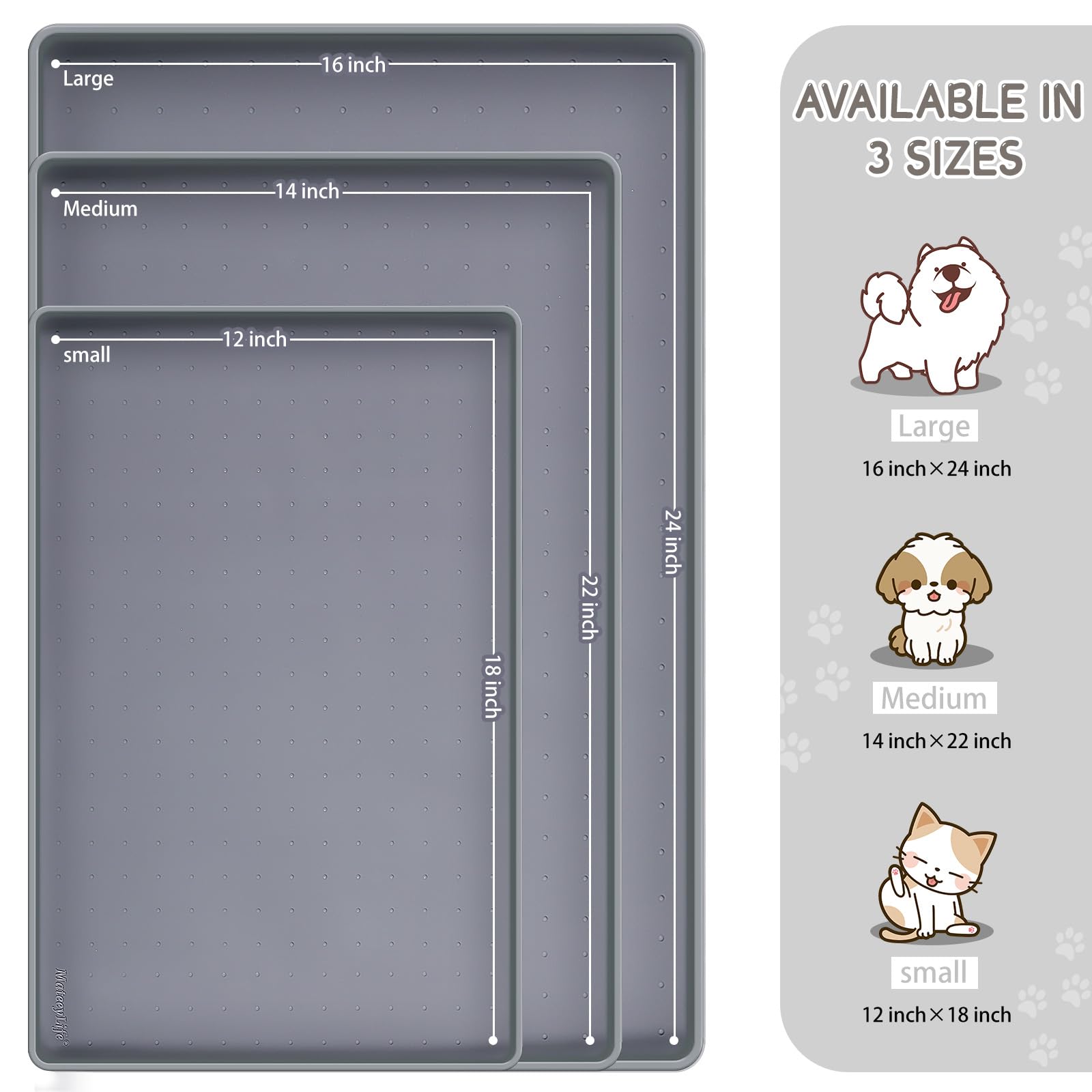 MateeyLife waterproof dog mat prevents messes during meals and drinks.