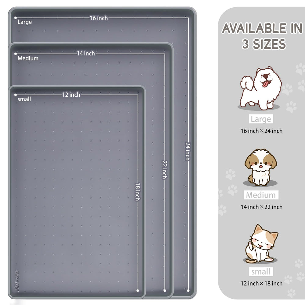 MateeyLife waterproof dog mat prevents messes during meals and drinks.