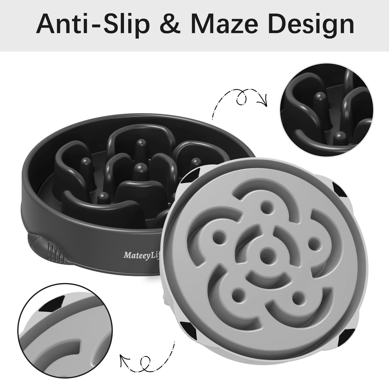 Each MateeyLife bowl with 4-cup capacity for sizable meals