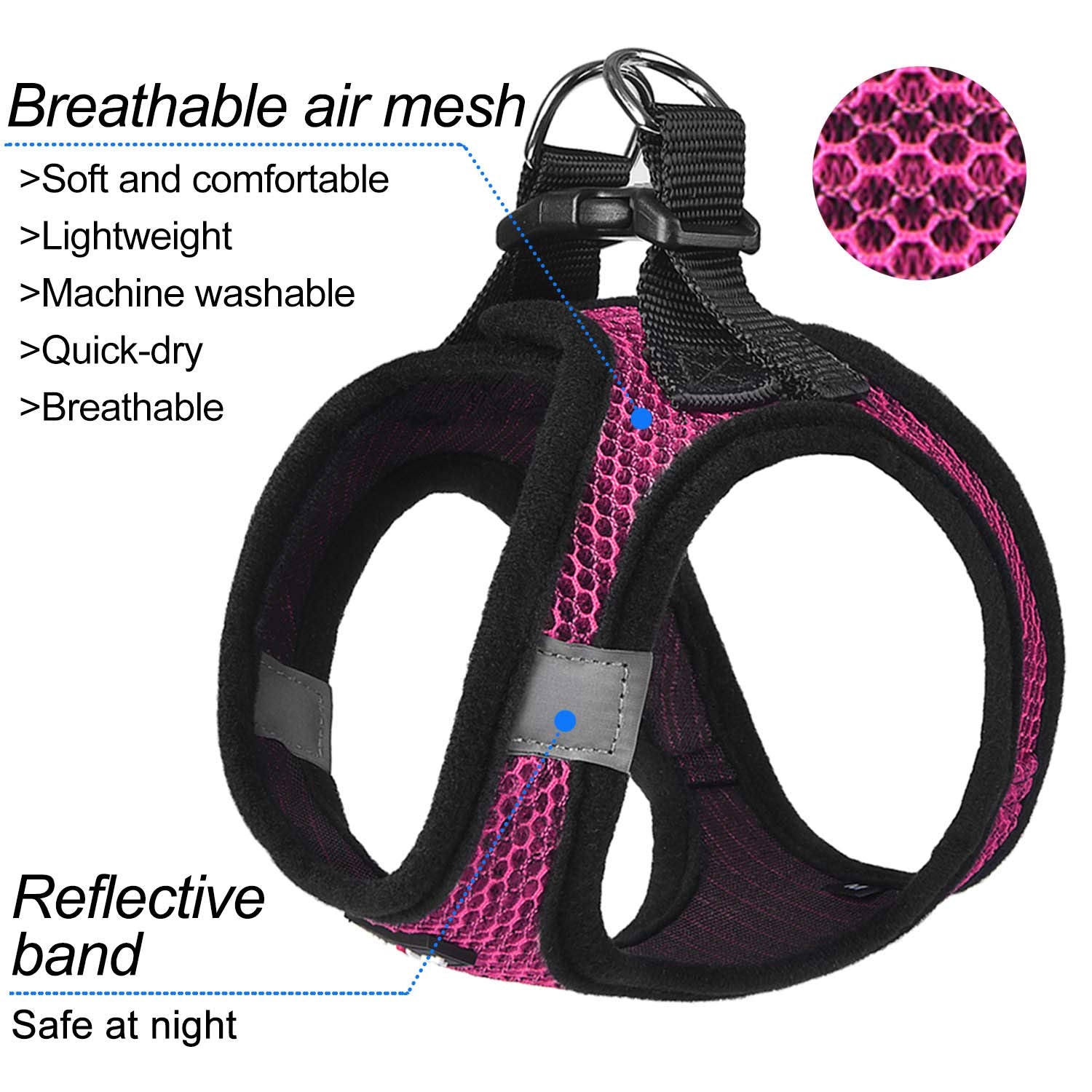 Matilor air mesh breathable fabric keeps dogs comfortable during outings.