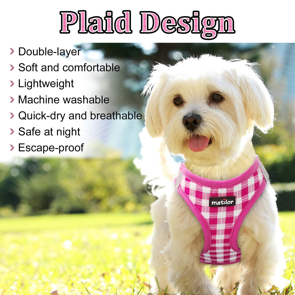 Matilor dog harness easy on off step in design for quick fitting.