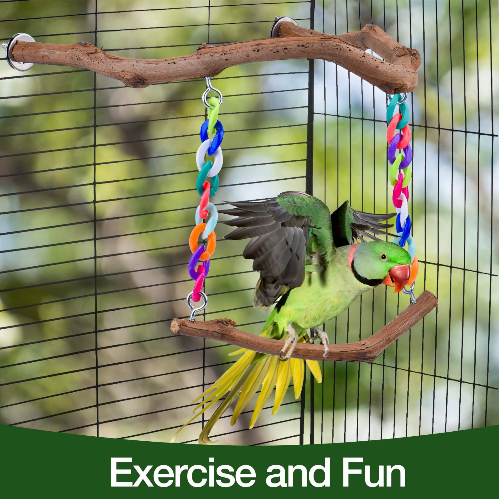 Matutinus chew-friendly perch supports natural gnawing while protecting cage surfaces