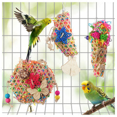 Matutinus parakeet foraging toy hanging in cage for enrichment