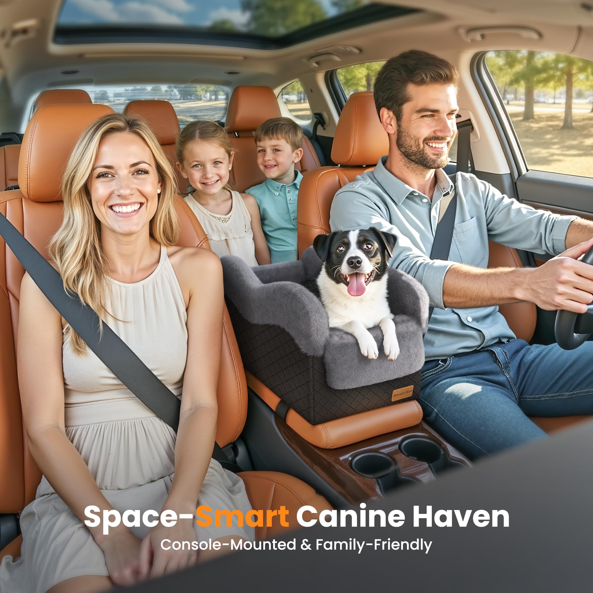 Compact design fits car center consoles for on-the-go pets.