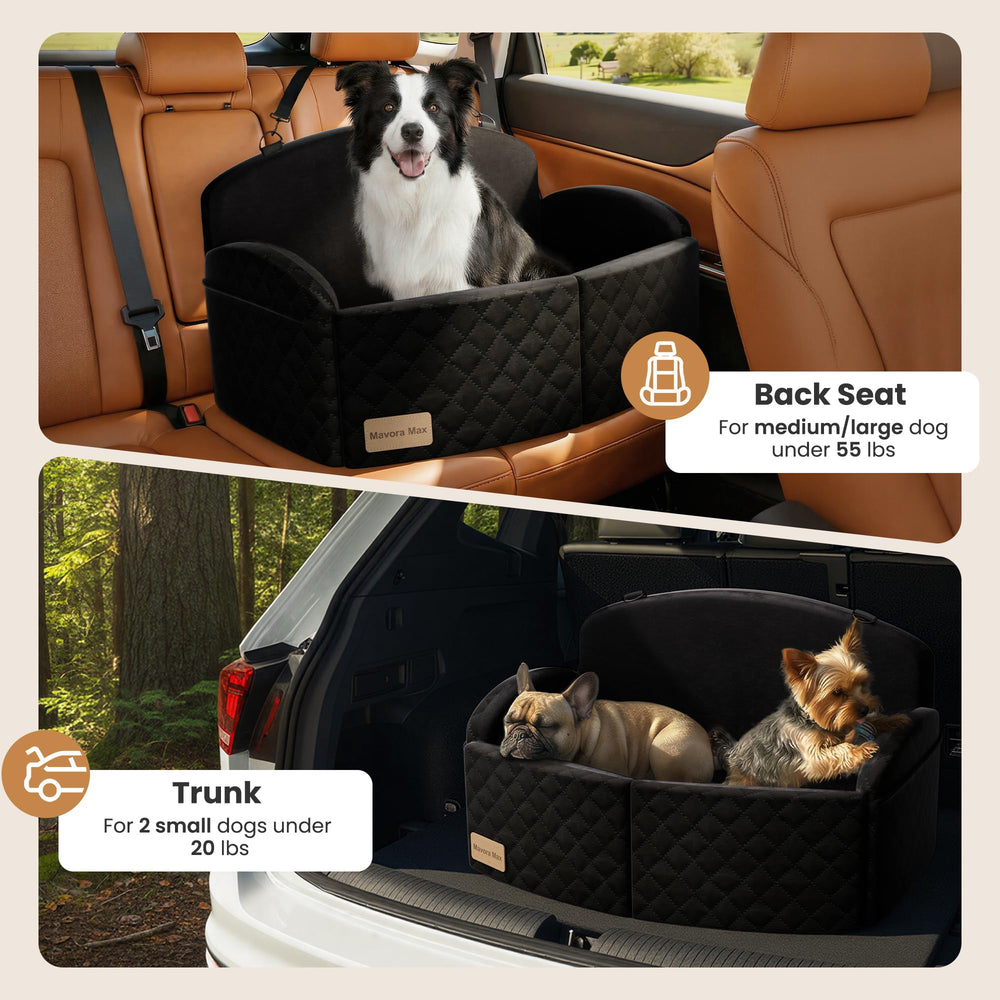 Mavora Max side storage pockets hold treats and toys.