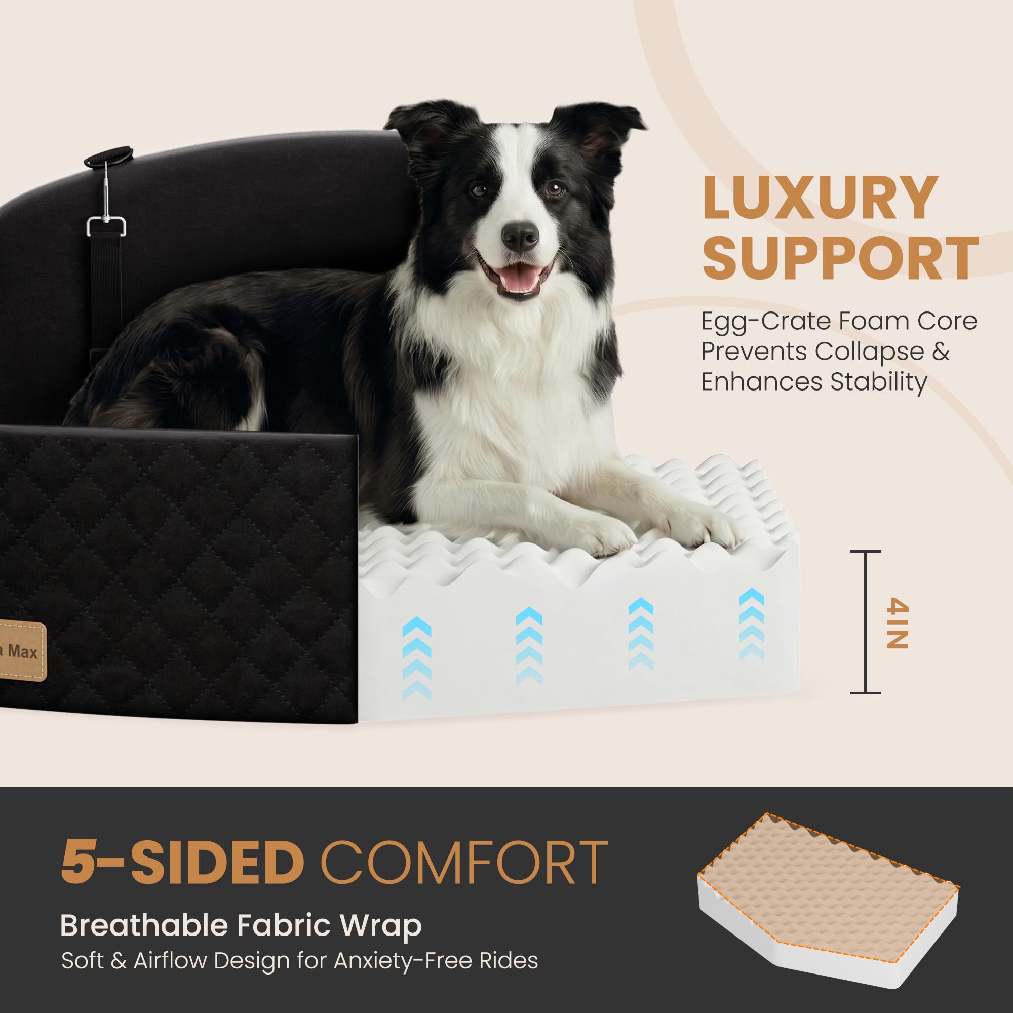 Mavora Max washable cover removed for easy cleaning after trips.