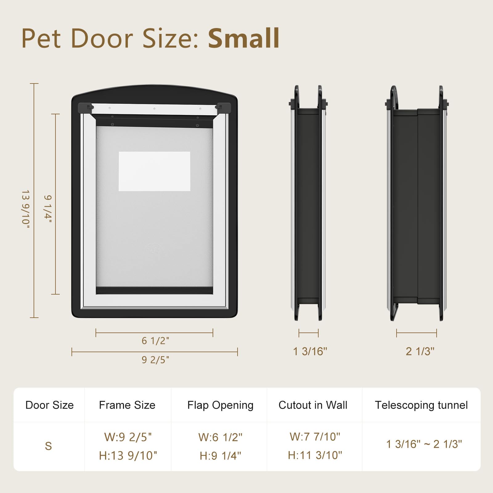 MAVRICFLEX cat door rust-resistant stainless steel for year-round use.