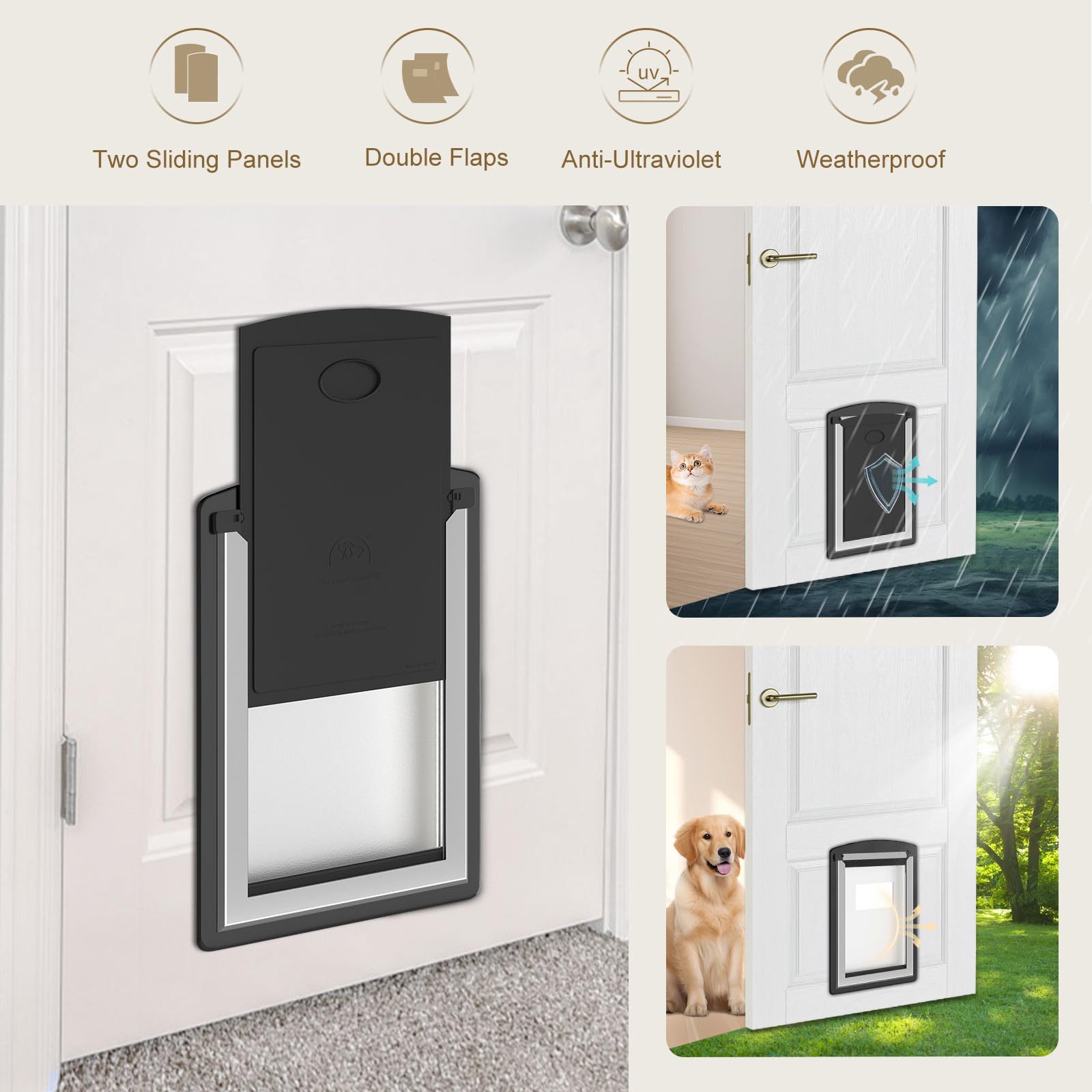 MAVRICFLEX cat door sliding panels let you control entry and ventilation.