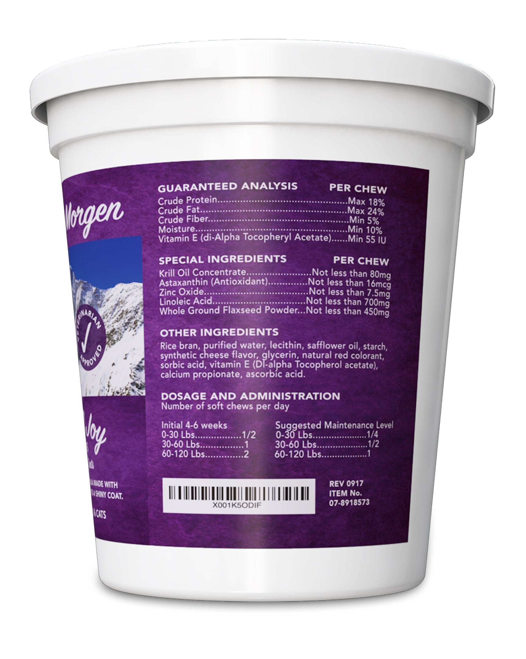 Pure Krill Joy on-food crumble option shown, easy for smaller servings.