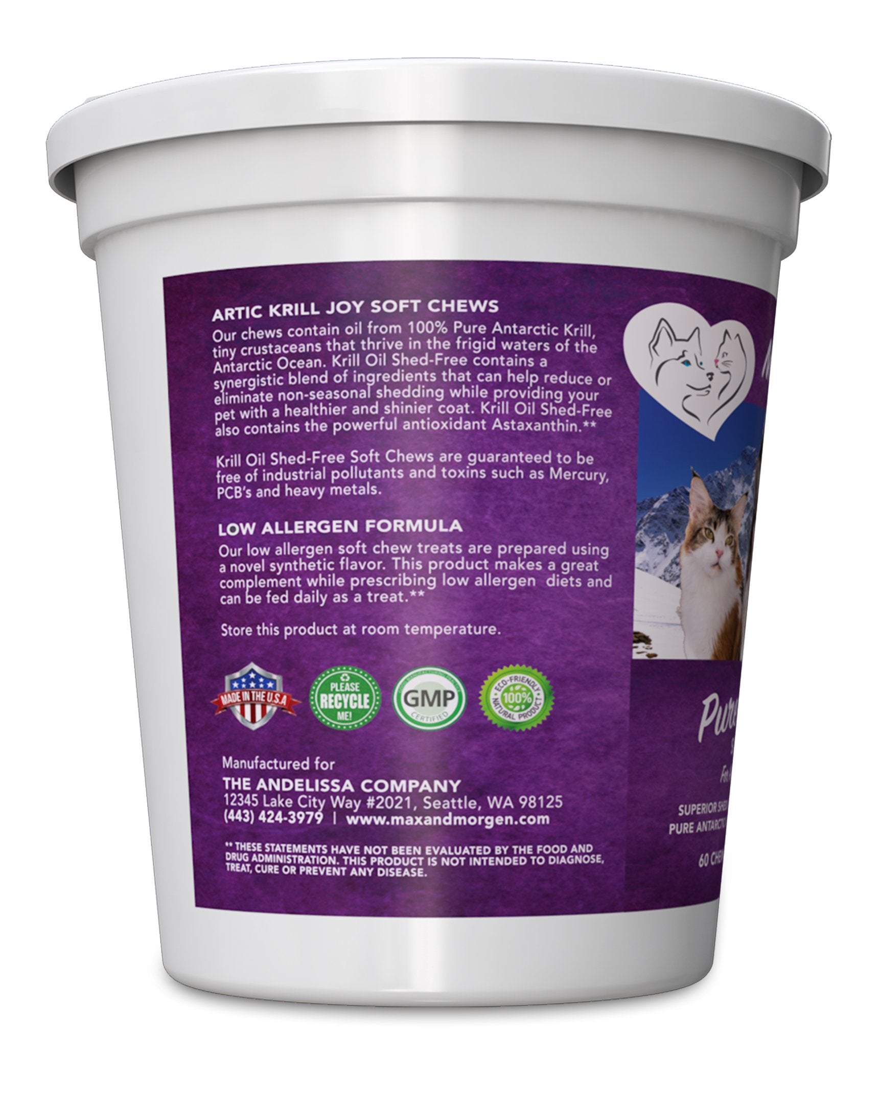 Pure Krill Joy soft chews close-up, tasty texture for healthier looking skin and coat.