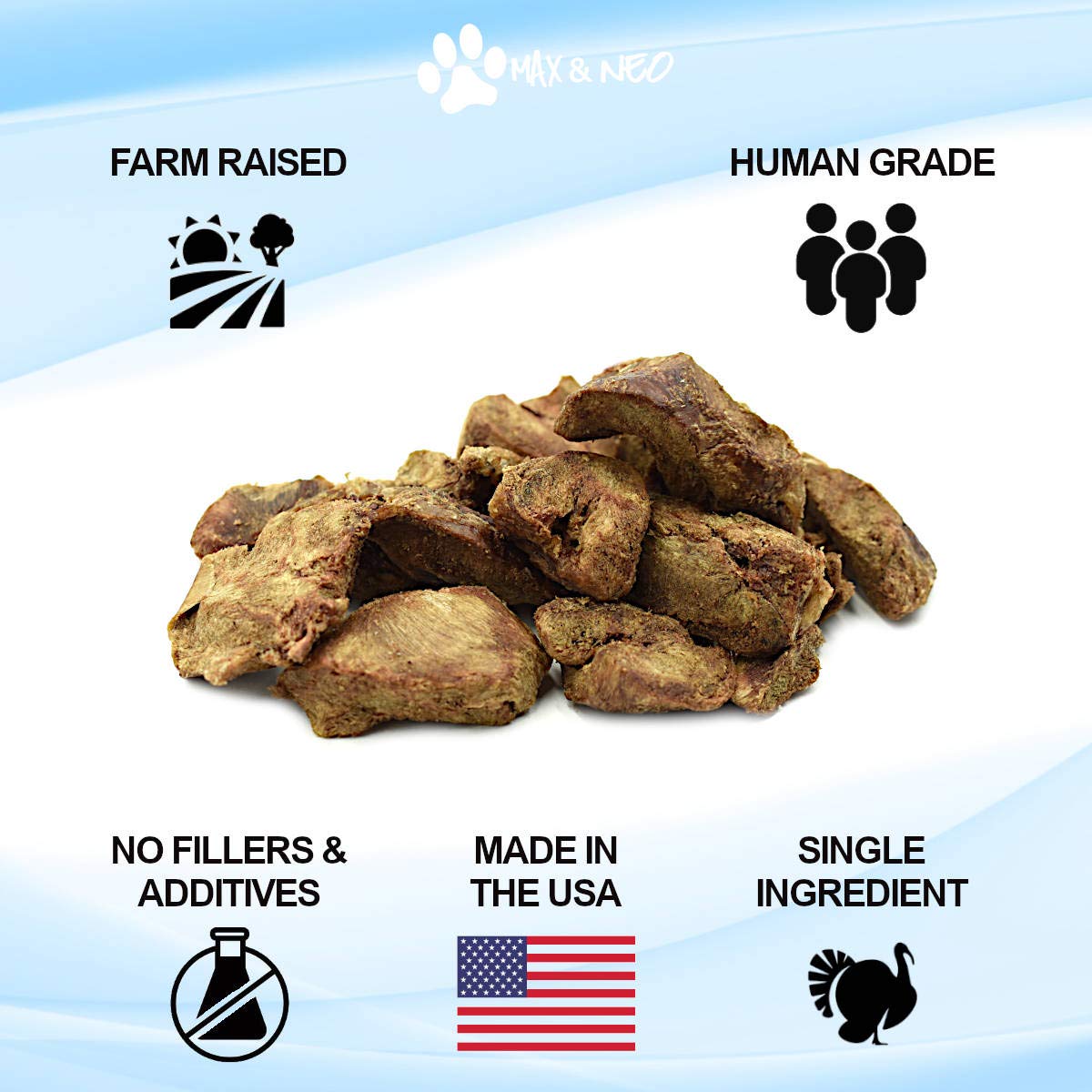 Max and Neo single-ingredient turkey heart treats highlight a simple formula