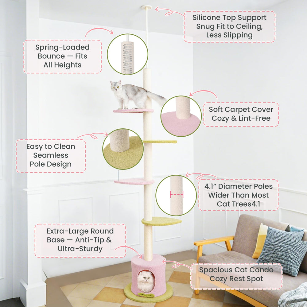 Max & Marlow carpet-wrapped scratching post offers safe scratching and paw comfort