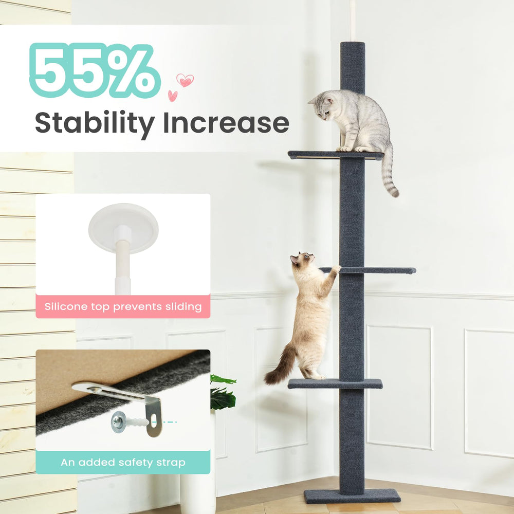 Thick 4-inch scratching post on the Max & Marlow cat tree for durability