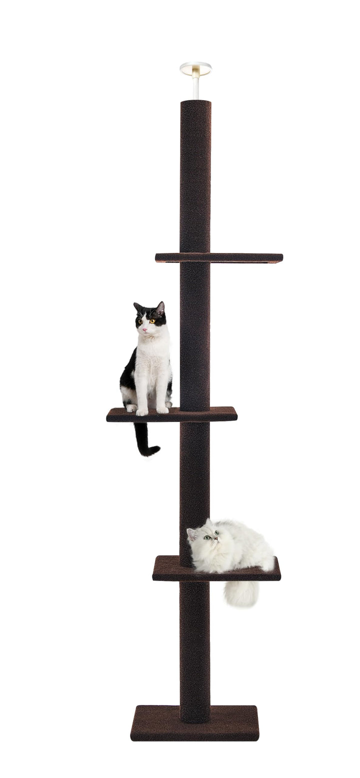 Max & Marlow floor-to-ceiling cat tree with multiple platforms for elevated viewing and play
