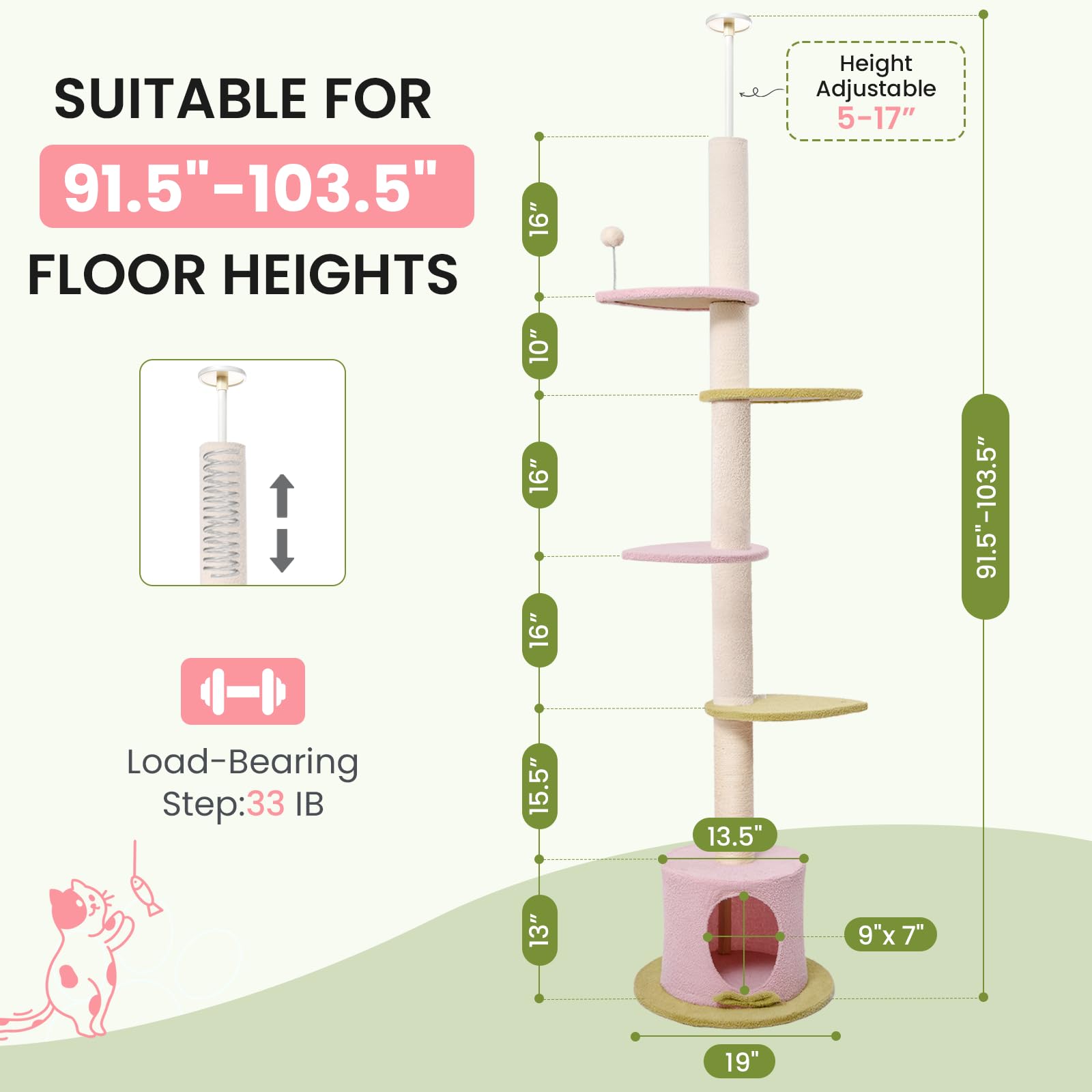 Max & Marlow pink cat tree placed in room adds a stylish focal point