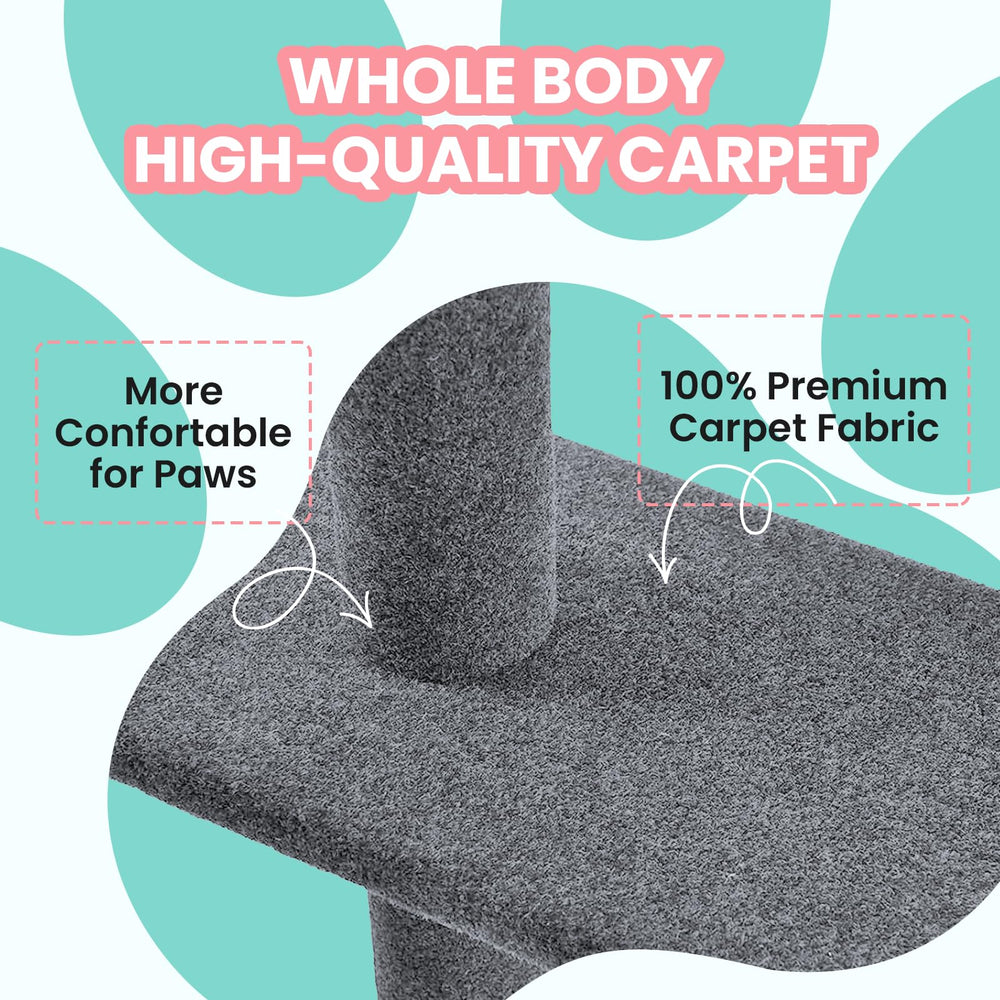 Max & Marlow soft carpet-wrapped post protects paws during play.