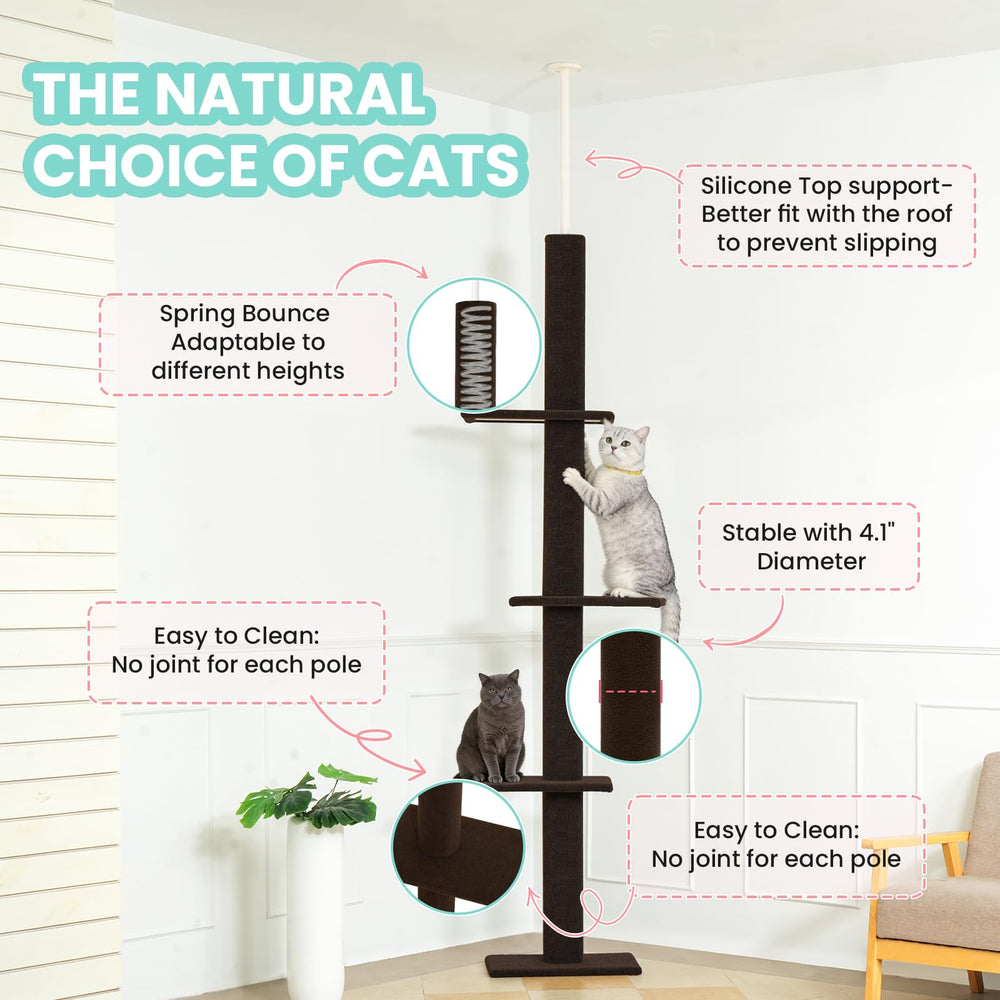 Max & Marlow vertical-space-saving cat tree designed to maximize wall height use