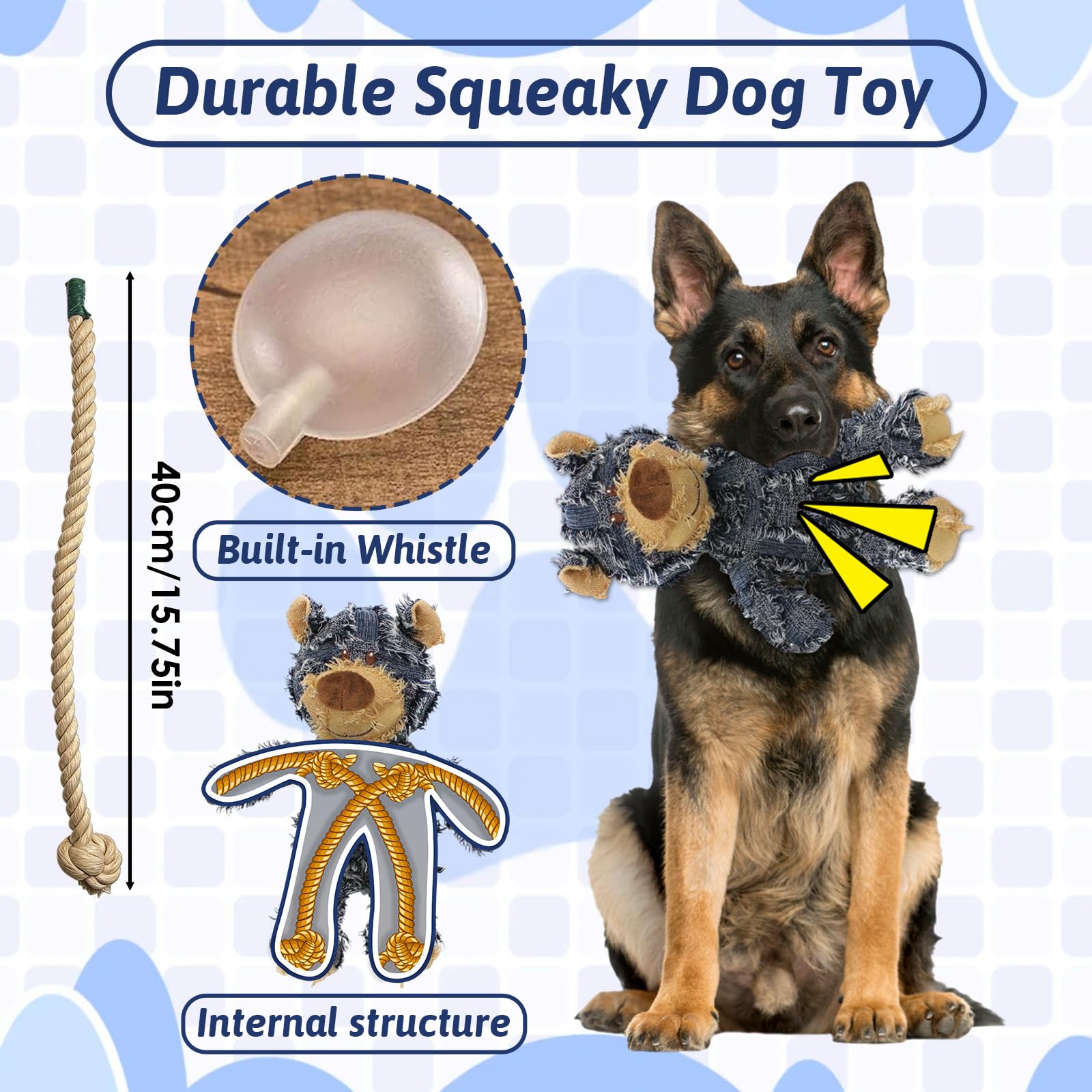 MAXBECK Dog Companion bear toy during puppy fetch, playful scene.