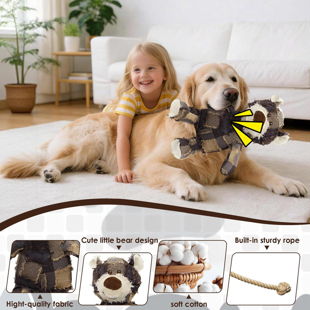 MAXBECK Dog Companion squeaky-toy close view reveals internal squeaks for added stimulation